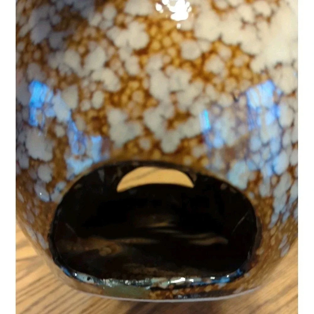 Beautiful Halloween Ceramic Glazed Skull Candle Drip Glaze Skull Art Pottery
